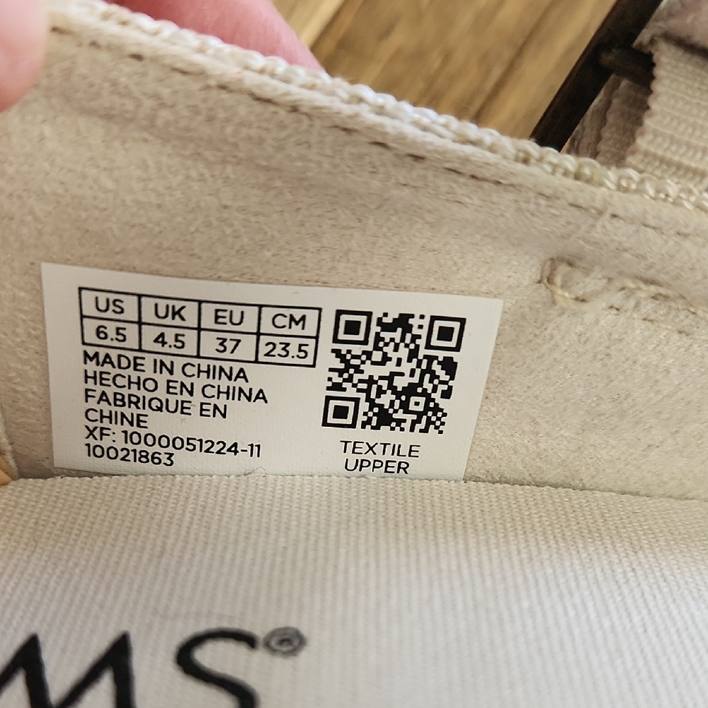 TOMS Cream Mary Jane Espadrille Shoes - Picture 5 of 7